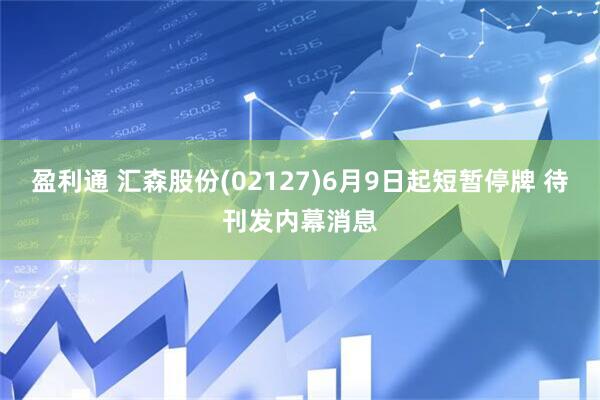 盈利通 汇森股份(02127)6月9日起短暂停牌 待刊发内幕消息