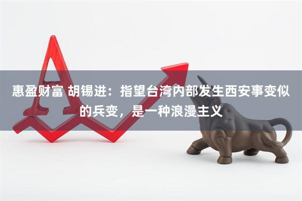 惠盈财富 胡锡进：指望台湾内部发生西安事变似的兵变，是一种浪漫主义